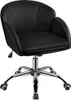 A black office chair with a chrome base and wheels, shown from a front-side angle against a white background. Produktbild-Vorschau
