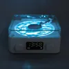 A close-up of a white and clear device with blue lighting, resembling a vintage record player. Podgląd zdjęcia produktu