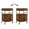 vidaXL Kuchynský vozík údený dub 56x43x89,5 cm materiál na Náhľad obrázku produktu 13