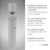 A white LED pendant lamp with its detachable magnetic head shown separately, alongside descriptive text about its features. Anteprima dell’immagine prodotto