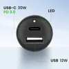 Close-up view of a black car charger with two ports. Anteprima dell’immagine prodotto