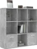 vidaXL Regál na knihy Concrete Grey 98x30x98 cm Drevo Náhľad obrázku produktu 4
