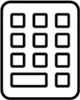 A black and white line drawing of a keyboard. Produktbild-Vorschau