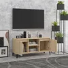 vidaXL Szafka pod TV z metalowymi nogami dąb sonoma Podgląd zdjęcia produktu 2