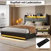 Łóżko kontynentalne 140 x 190 cm z oświetleniem LED i Podgląd zdjęcia produktu 4