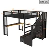 Hoogslaper 140 x 200 cm met bureau, 3 lades, open Productafbeelding-voorbeeld 5