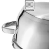 A close-up view of a stainless steel pot with an induction symbol and text. Produktbild-Vorschau