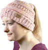 Strick Winter Beanie - Pferdeschwanz Mütze - mit Zopf Loch Produktbild-Vorschau 1