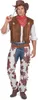 Costume classico da cowboy Wild West marrone-bianco - M Anteprima dell’immagine prodotto 1