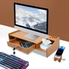 Dřevěný stojan na monitor se zásuvkou + zámek 48x20x10,5cm Náhled obrázku produktu 3