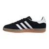 A black Adidas sneaker with white stripes and a gum sole is shown against a white background. Produktbild-Vorschau