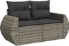 vidaXL 11-tlg. Garten-Sofagarnitur mit Kissen Grau Poly Produktbild-Vorschau 5