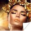 MuchoWow® Poster Frau - Rosen - Gold 75x75 cm - Wand Produktbild-Vorschau 1