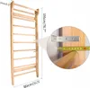 A wooden wall bar with dimensions indicated by measurement tapes and text overlays. Produktbild-Vorschau