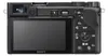 The back view of a black Sony Alpha 6100 camera. Produktbild-Vorschau