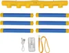 A collection of items for a hand speed challenge game, including a yellow base unit, blue foam sticks, a remote control, and a USB cable. Náhľad obrázku produktu