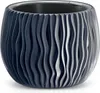 A dark gray, wavy patterned plant pot. Náhľad obrázku produktu