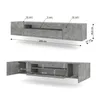 Mobile TV basso Aura 200 cm Base universale sospesa o in Anteprima dell’immagine prodotto 6