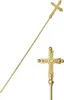 Papst Stab kirchliches Zepter für Erwachsene gold 168cm - Produktbild-Vorschau 1