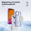 A product image showcasing a phone case and a magnetic charger with a stylized background. Produktbild-Vorschau