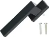 A black aluminum window handle and two silver screws on a white background. Náhľad obrázku produktu