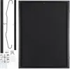 A black display frame and its accessories are laid out on a light gray background. Anteprima dell’immagine prodotto