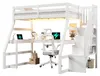 Hoogslaper 90x200 cm met L-vormig bureau, LED-verlichting, Productafbeelding-voorbeeld 6