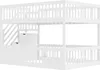 A white wooden bunk bed with stairs and storage drawers. Voir les images du produit