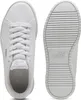 A pair of white Puma sneakers shown from the side and the sole. Produktbild-Vorschau