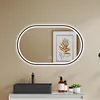 LED Badspiegel Oval 100×60cm mit Beschlagfrei Bluetooth Uhr Produktbild-Vorschau 1