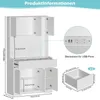 A diagram showing the dimensions and features of a white cabinet. Produktbild-Vorschau