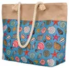 Dames strandtas, blauw, van stof, 50x36 cm Productafbeelding-voorbeeld 3