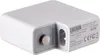 A white corner power adapter with text and logos printed on its side. Podgląd zdjęcia produktu