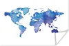 MuchoWow® Poster Weltkarte - Aquarell - Blau 90x60 cm - Produktbild-Vorschau 1