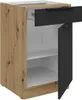 Meuble bas LUNARA avec tiroir - largeur 50 cm, noir / chêne Voir les images du produit 2