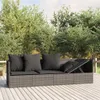 vidaXL Outdoor-Loungebett mit Kissen Grau Poly Rattan Produktbild-Vorschau 2