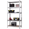 A metal shelving unit with various storage boxes and tools on its shelves. Podgląd zdjęcia produktu