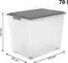 Rotho Compact, Box, Obdĺžnikový, 70 L, Šedá, Priehľadná, Náhľad obrázku produktu 9