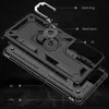 An exploded view diagram of a black phone case with labels indicating its components. Produktbild-Vorschau