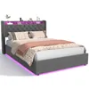 okwish Lit capitonné 140×190 cm avec prise et éclairage Voir les images du produit 7