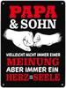 Papa & Sohn, ein Herz und eine Seele Metallschild XL in Produktbild-Vorschau 1
