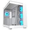 A white computer case with blue LED fans. Podgląd zdjęcia produktu