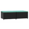 Gartenhocker mit Kissen 2 Stk. Schwarz Poly Rattan Produktbild-Vorschau 1