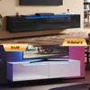 Meuble TV SONNI noir brillant 180 x 35 x 30 cm, équipé Voir les images du produit 9