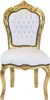Barockstuhl Barock Stuhl Weiß Gold Kunstleder Esszimmer Produktbild-Vorschau 1