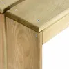 Close-up view of the corner joint of a wooden bar table, showing the construction and screws. Produktbild-Vorschau