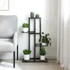 vidaXL Stojak na kwiaty 4-poziomowy 43x22x76 cm czarny Podgląd zdjęcia produktu 11