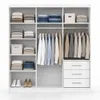 Schwebetürenschrank Kleiderschrank Schrank 203 cm Weiß/Weiß Produktbild-Vorschau 4
