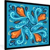MuchoWow® Gerahmtes Poster Federn - Blau - Muster 40x40 cm Produktbild-Vorschau 1