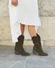 Cowboylaarzen Army Groen Suedine Strass Produktbild-Vorschau 2
